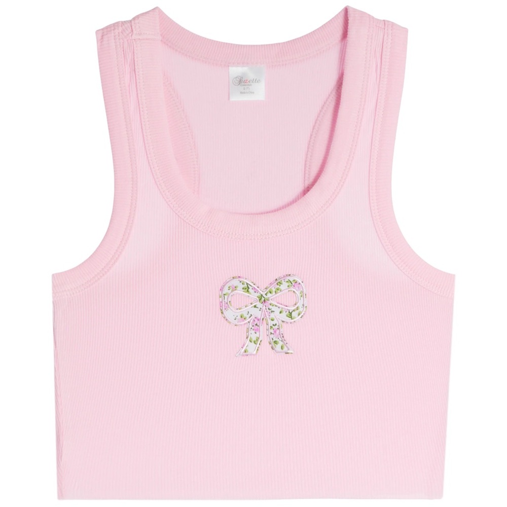 Pink Tank Top with Bow Detail